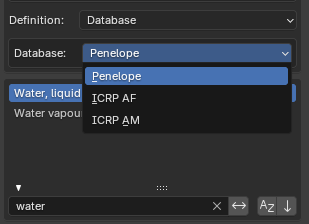 Material DB Selection